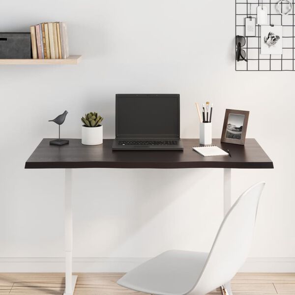 vidaXL Table Top Dark Brown Solid Oak Wood 39.4 x 19.7 in