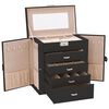 vidaXL Jewellery Box 5-Layer with Mirror Lockable Black