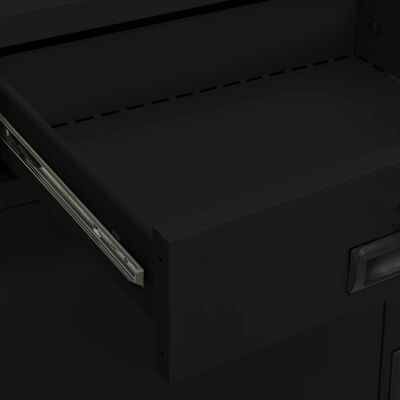 vidaXL Office Cabinet Black 35.4"x15.7"x40.2" Steel
