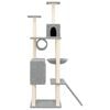 vidaXL Cat Tree Light Grey Engineered Wood, Plush, Sisal Tall Durable