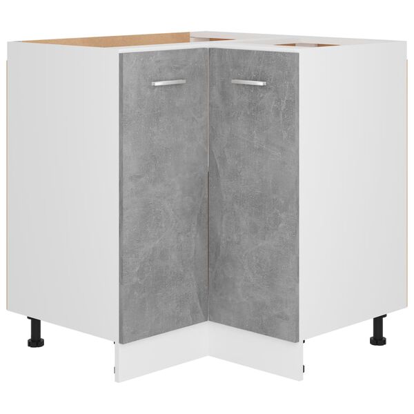 vidaXL Corner Bottom Cabinet Concrete grey Engineered wood Medium