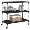 vidaXL Kitchen Trolley Black 40.2"x19.7"x37.4" Engineered Wood