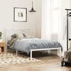 vidaXL Bed Frame White Steel 39.4 x 78.7 in Modern Single Bed