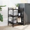 vidaXL Kitchen Trolley Black 19.7"x13.8"x29.7" Engineered Wood