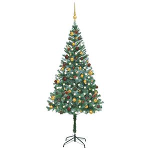 vidaXL Artificial Pre-lit Christmas Tree with Ball Set&Pinecones 70.9"