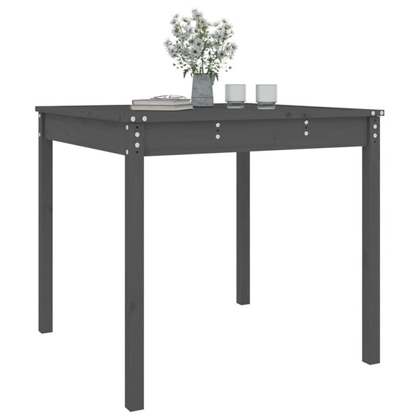 vidaXL Garden Table Grey Solid Pine Wood Small Durable Modern