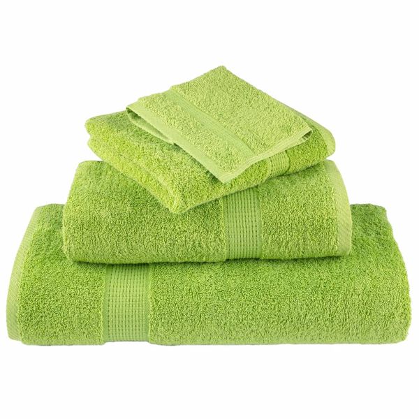 vidaXL Towel Set Apple Green 100% Cotton Guest, Hand, Shower