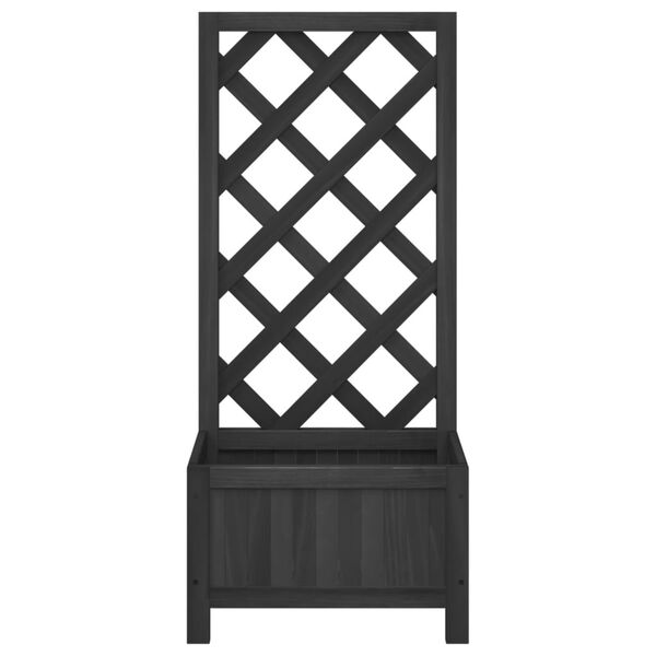 vidaXL Planter Black Solid Fir Wood Medium Planters Planter