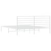 vidaXL Bed Frame White Powder-Coated Steel Full Bed Frame Rectangular