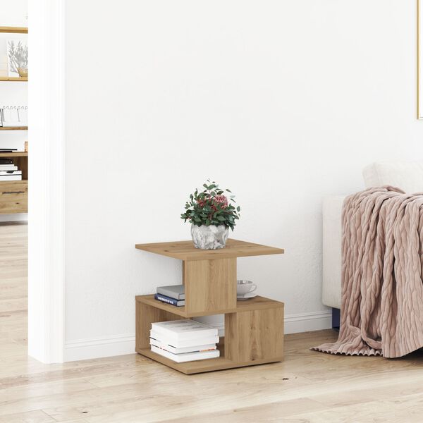 vidaXL Side Table Artisan Oak 15.75 x 15.75 x 15.75 in Engineered Wood