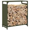 vidaXL Firewood Rack Olive Green 23.6x11.0x25.6" Cold-rolled steel