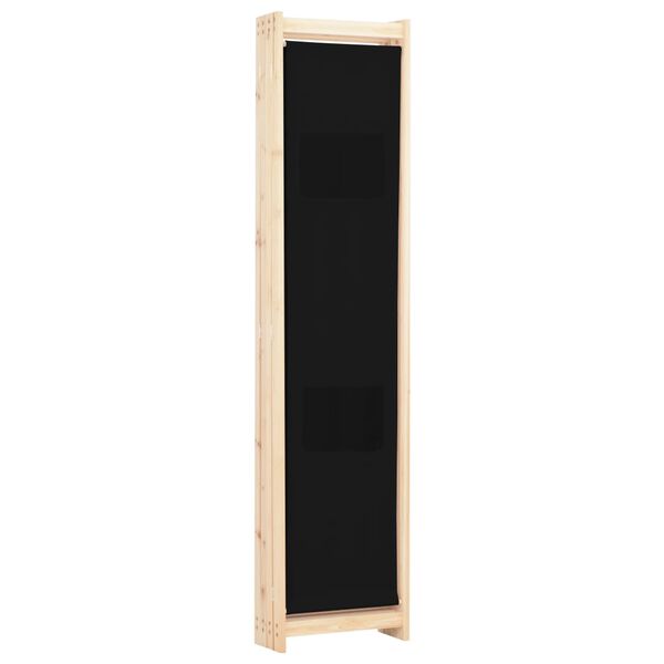 vidaXL 4-Panel Room Divider Black 62.9"x66.9"x1.6" Fabric