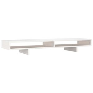 vidaXL Monitor Stand White 39.4x10.6x5.5" Solid Wood Pine