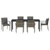 vidaXL Garden Dining Set with Cushion 7 pcs Grey Poly Rattan