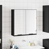 vidaXL Bathroom Mirror Cabinet Black Engineered Wood Medium Mirror