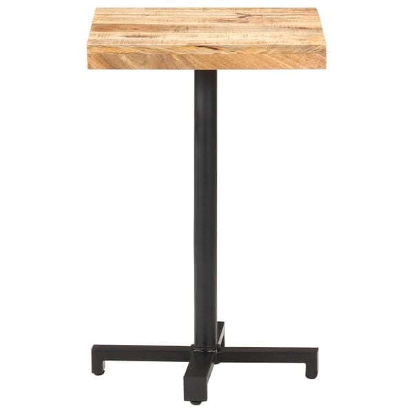 vidaXL Bistro Table Natural Mango Wood and Black Rough Mango Wood