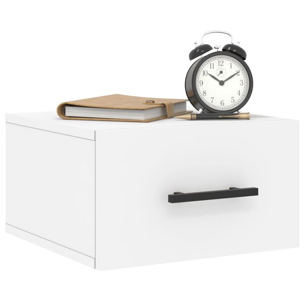 vidaXL Wall-mounted Bedside Cabinet Set of 2 White Engineered wood