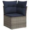 vidaXL 7 Piece Garden Sofa Set with Cushions Grey Poly Rattan