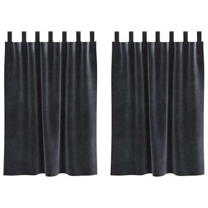 vidaXL Blackout Curtains 2 pcs Dark Grey 55.12 x 55.12 in Velvet