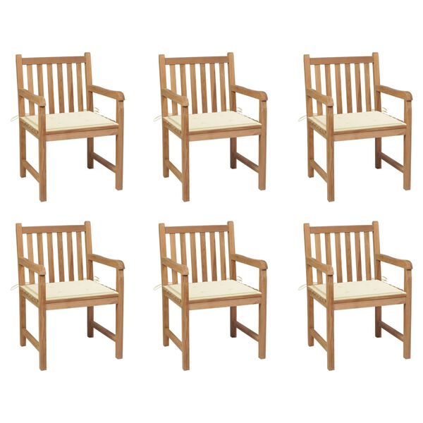 vidaXL Garden Chair Set of 6 Cream