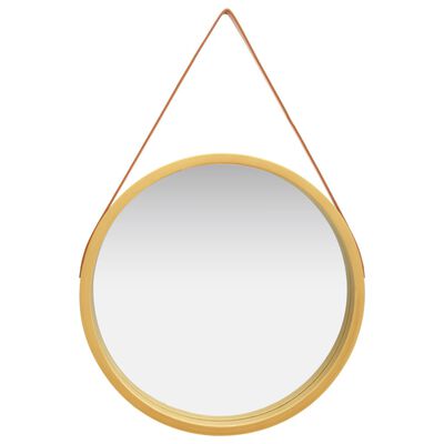 vidaXL Wall Mirror with Strap 23.6" Gold