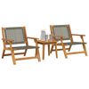 vidaXL Garden Chairs with Table 3 pcs Gray 17.7" x 17.7" x 15.7