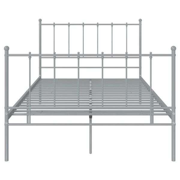 vidaXL Bed Frame Grey Powder-coated metal Double Durable Bed Frame