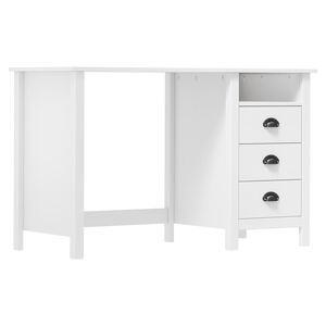 vidaXL Desk White Solid pine wood 47.2x19.7x29.1 in Desk Rectangular