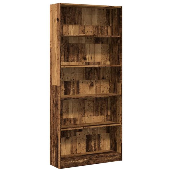 vidaXL Bookcase Old wood Engineered wood 5 ft 9 in tall Bookcase