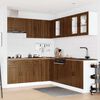 vidaXL Kitchen Cabinet Set Brown Oak Engineered wood and glass Large