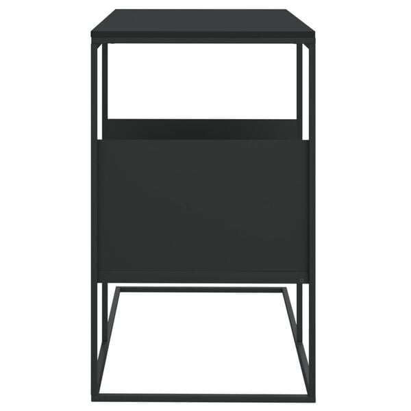 vidaXL Side Table Black Engineered wood, iron Medium Side Table
