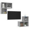 vidaXL TV Cabinet Set Concrete Grey Engineered Wood Medium