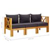 vidaXL Bench Dark grey, Light wood Solid acacia wood, Polyester