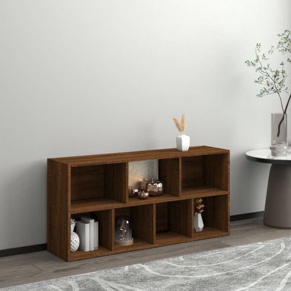 vidaXL Book Cabinet Brown oak Engineered wood Medium Book Cabinet