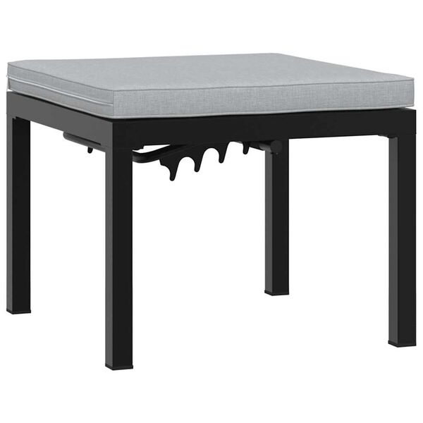 vidaXL Garden Stool Black Powder-Coated Steel Standard