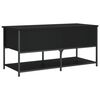 vidaXL Storage Bench Black Engineered Wood Storage Bench Rectangular