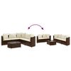 vidaXL Patio Sofa Set Set of 5 Brown, Cream