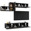 vidaXL 7 Piece TV Stand Set Gray Engineered Wood