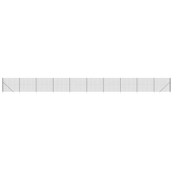 vidaXL Wire Mesh Fence with Spike Anchors Anthracite 5.2x82.0'