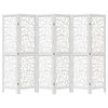 vidaXL Room Divider 6 Panels White Solid Wood Paulownia