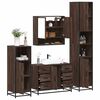 vidaXL Bathroom Furniture Set Brown oak Engineered wood, metal Medium