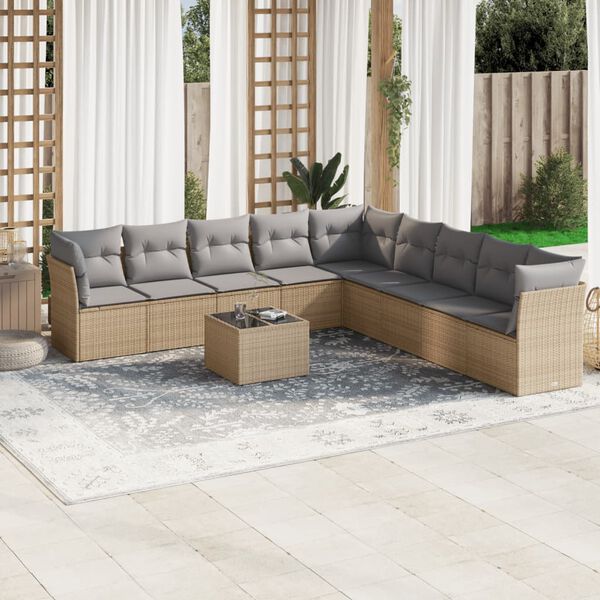 vidaXL Garden Sofa Set Beige