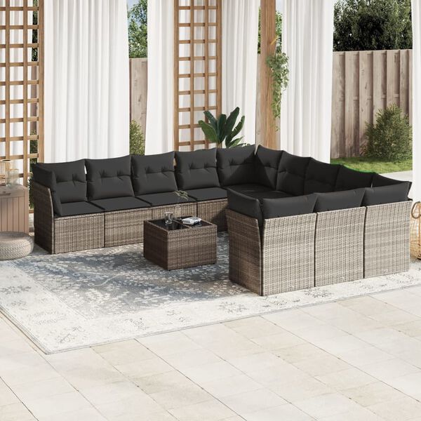 vidaXL Garden Sofa Set Light Grey, Dark Grey