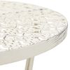 vidaXL Table White Metal Small Bistro Table Round Vintage