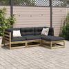 vidaXL Garden Sofa Set Brown Solid treated pinewood 4 Piece Set Modular