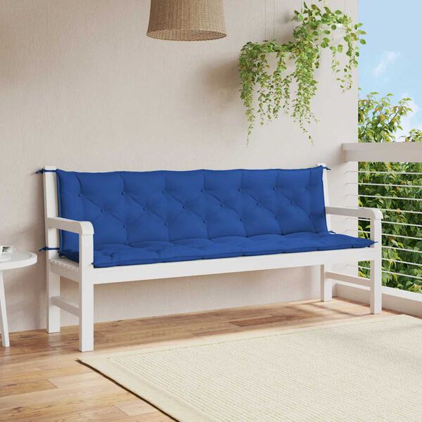 vidaXL Garden Bench Cushion Set of 2 Blue Oxford fabric, Hollow fiber