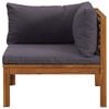 vidaXL Corner Sofa Dark Grey Solid acacia wood Medium Modular