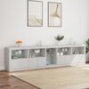 vidaXL Sideboard White Engineered wood, glass Large Sideboard
