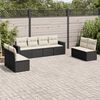 vidaXL Garden Sofa Set Black and Cream