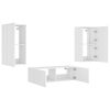 vidaXL TV Wall Cabinet White Engineered wood 3 Piece Unit